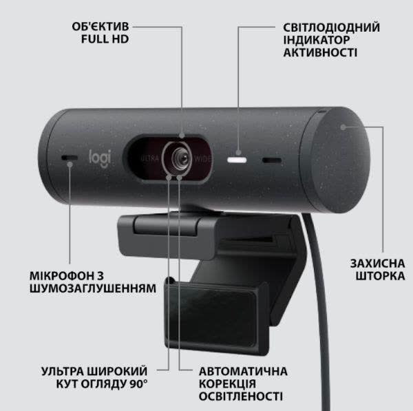 Logitech Brio 500. Grafitna boja.