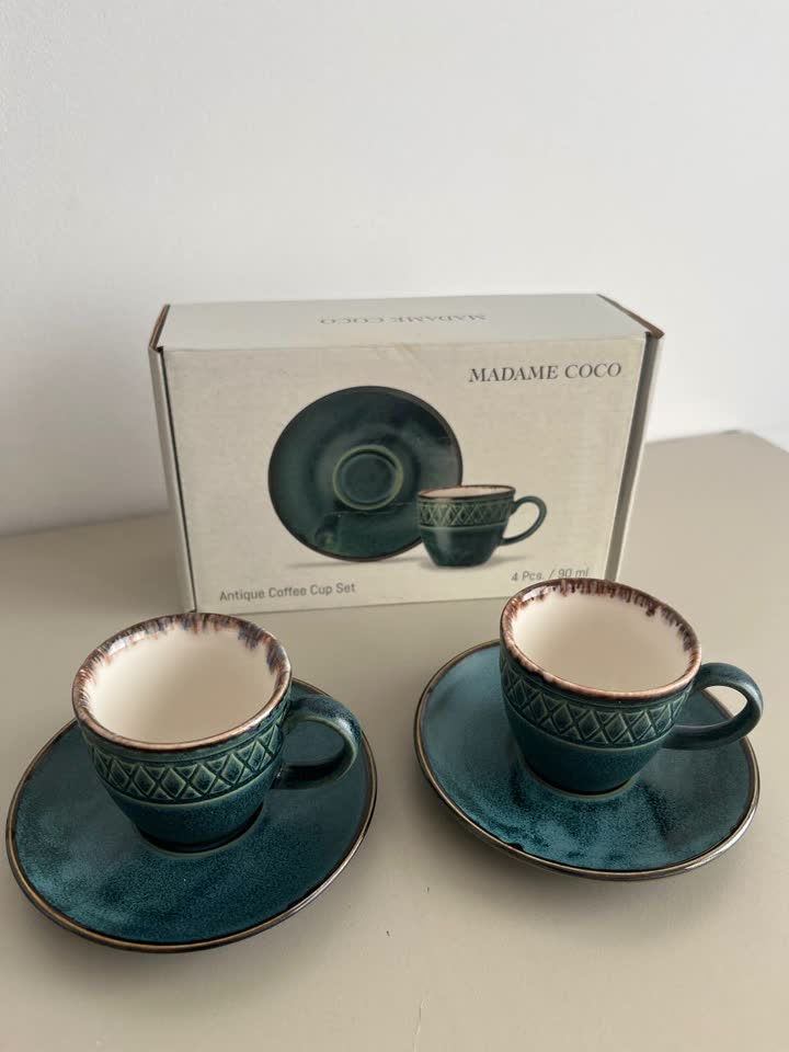 Чашки для эспрессо, Madame Coco Antique Coffee Cup set, 4 предмета