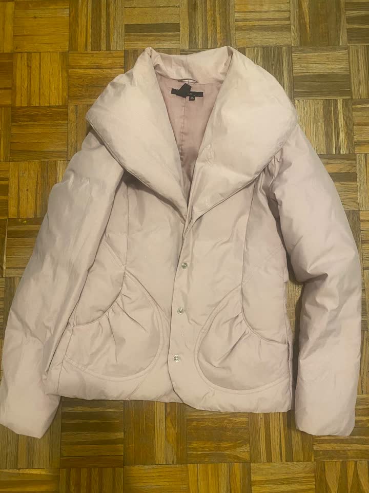 Пуховик Zara нежно-розовый