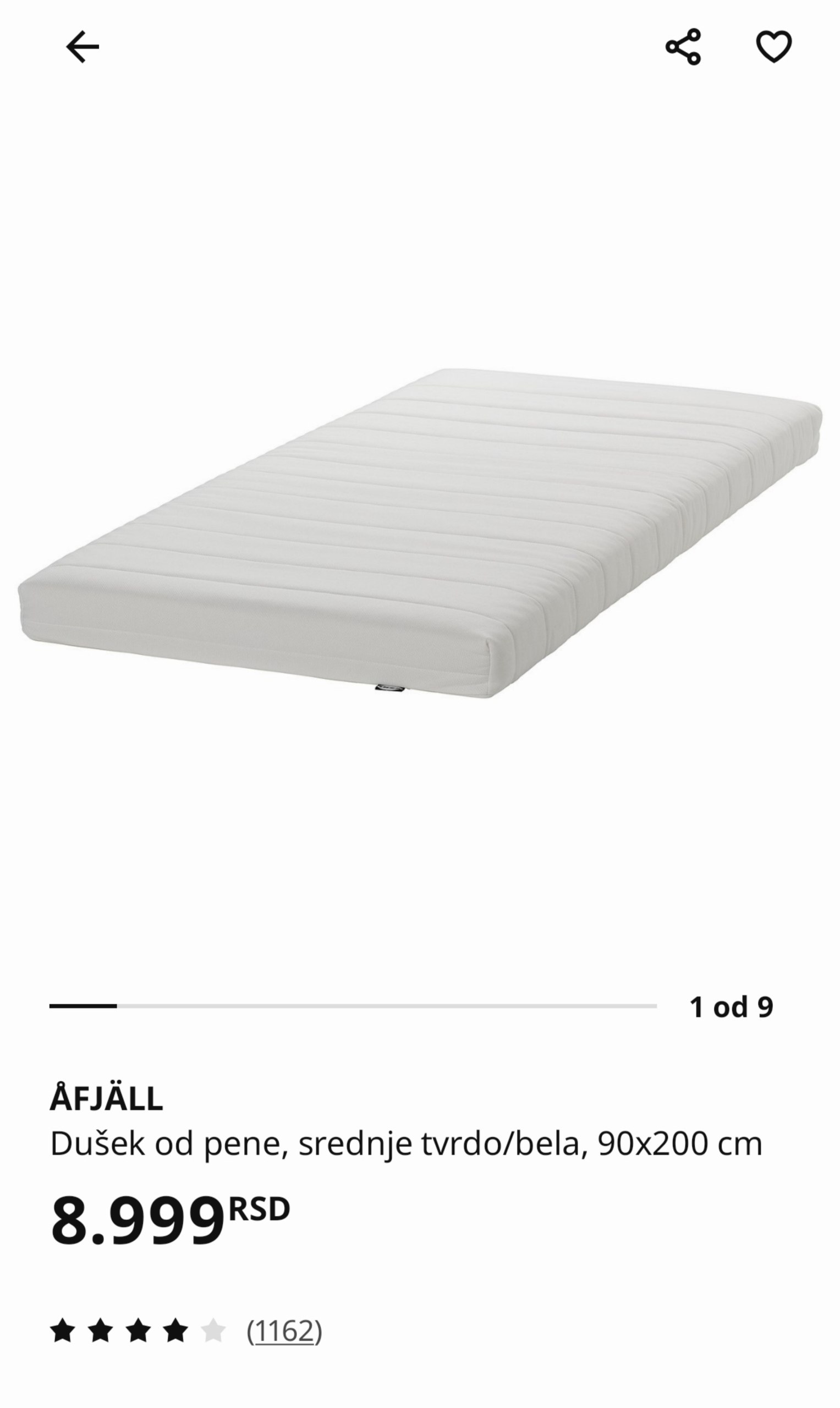 Prodajem IKEA VITVAL krevet na sprat sa IKEA ÅFJÄLL dušekom