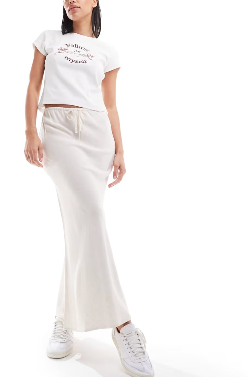 Lanena maxi suknja Stradivarius