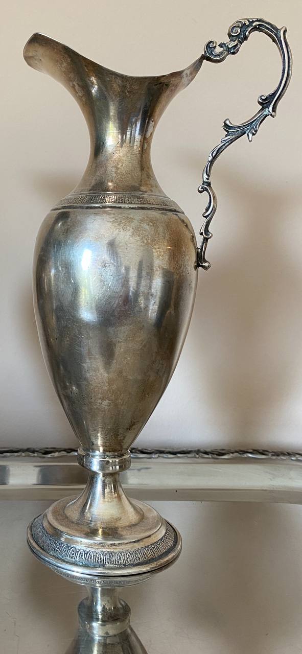 Винтажный европейский посеребренный кувшин (Ewer)
