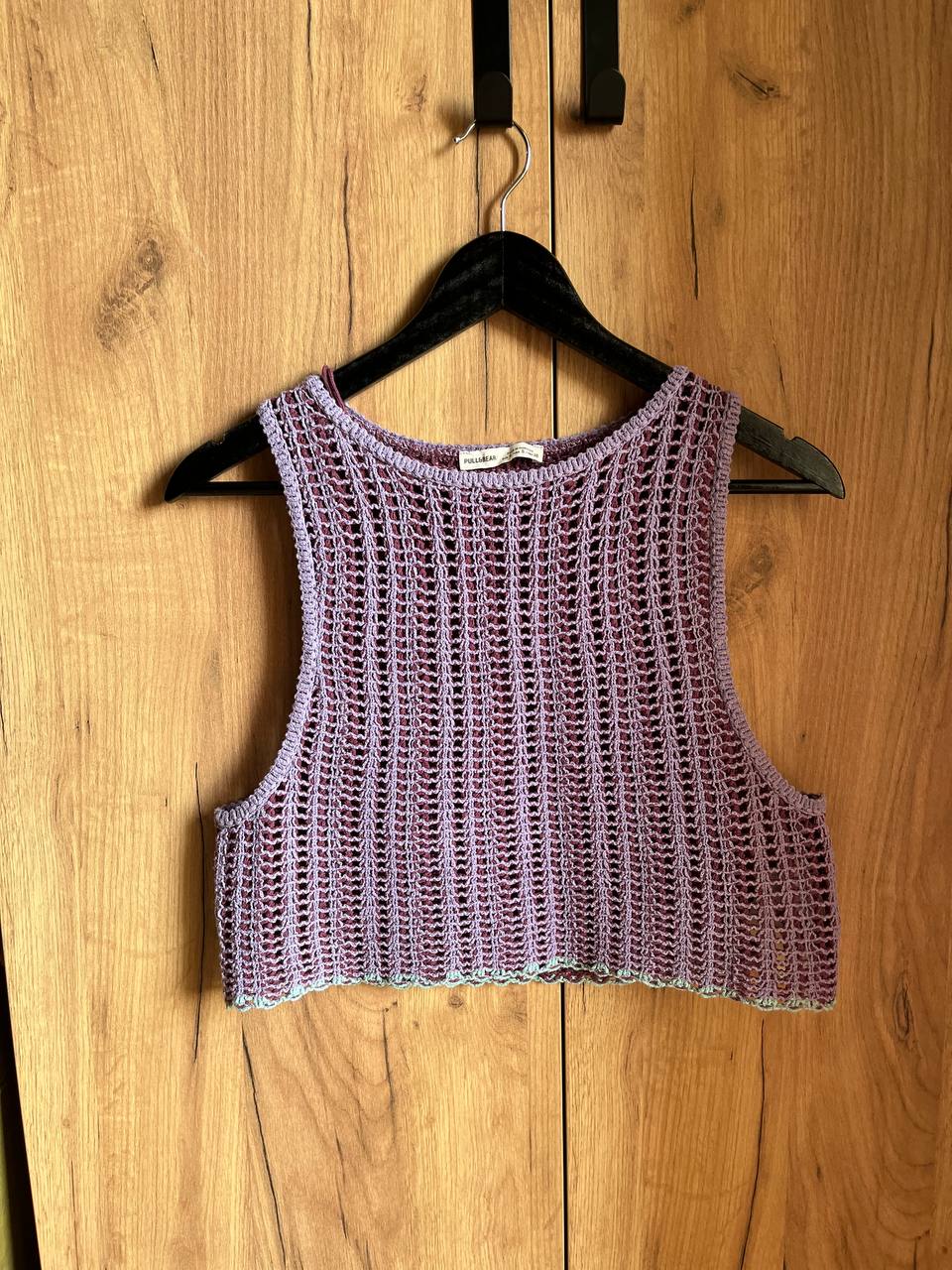 Вязаный ажурный топ Pull&Bear