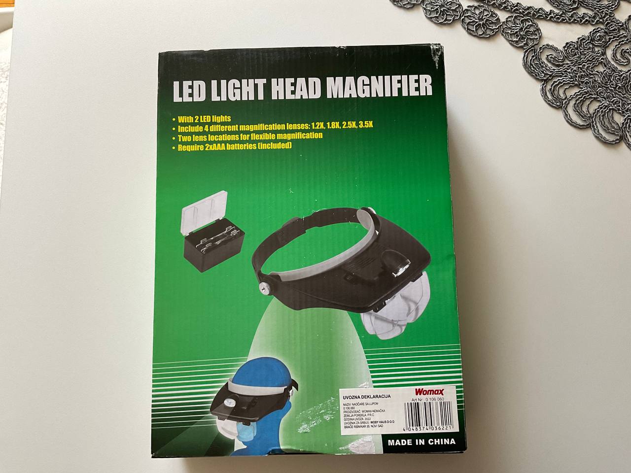 налобная лупа с LED-подсветкой