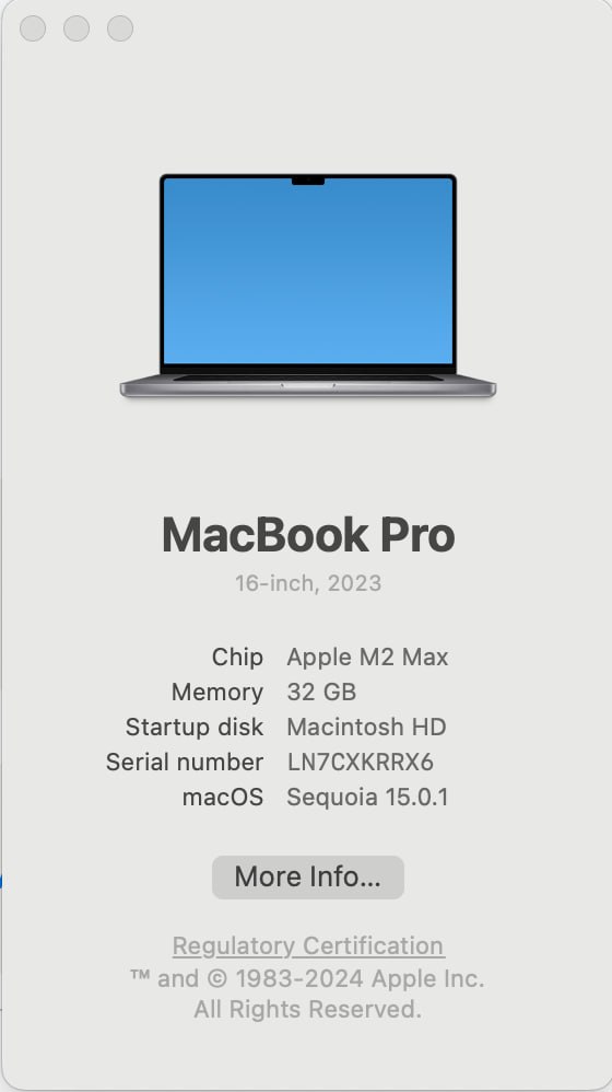 Продаю MacBook Pro 16” 2023 — M2 Max / 32GB / 1TB