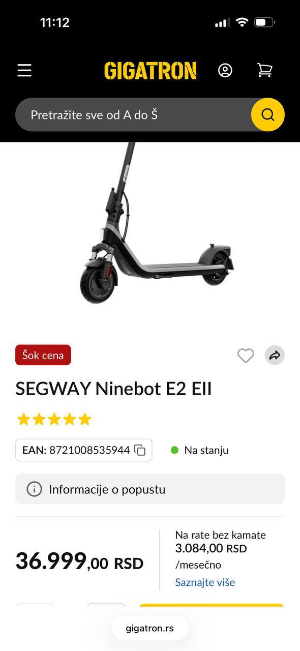 Продаю самокат Ninebot KickScooter E2