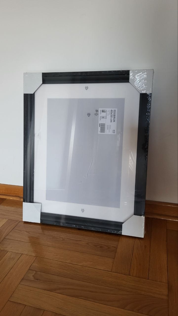 Рама ikea edsbruk 40×50 с паспарту, черная, не вскрыта, 2000 динар .