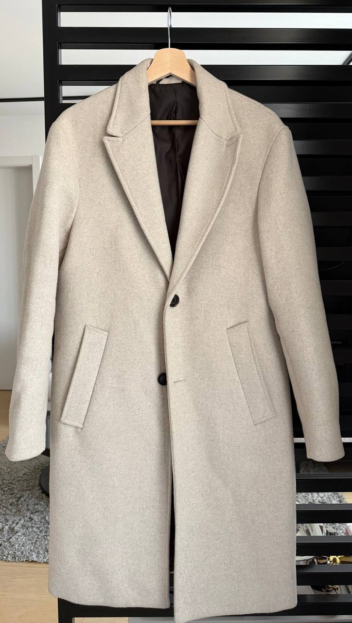 Мужское пальто Zara, бежевое, размер S