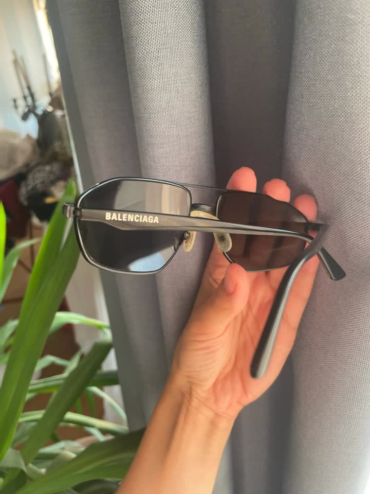 Balenciaga black metal sunglasses унисекс оригинал