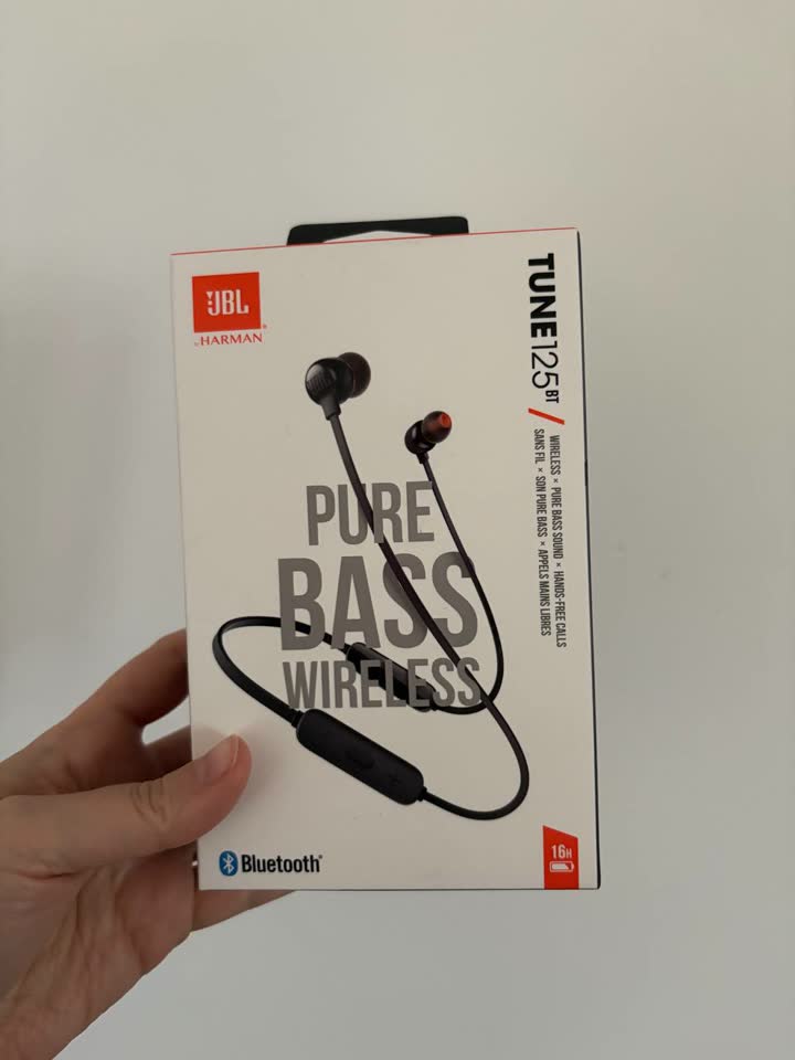 Вакуумные беспроводные наушники JBL Tune 125BT, чёрные
