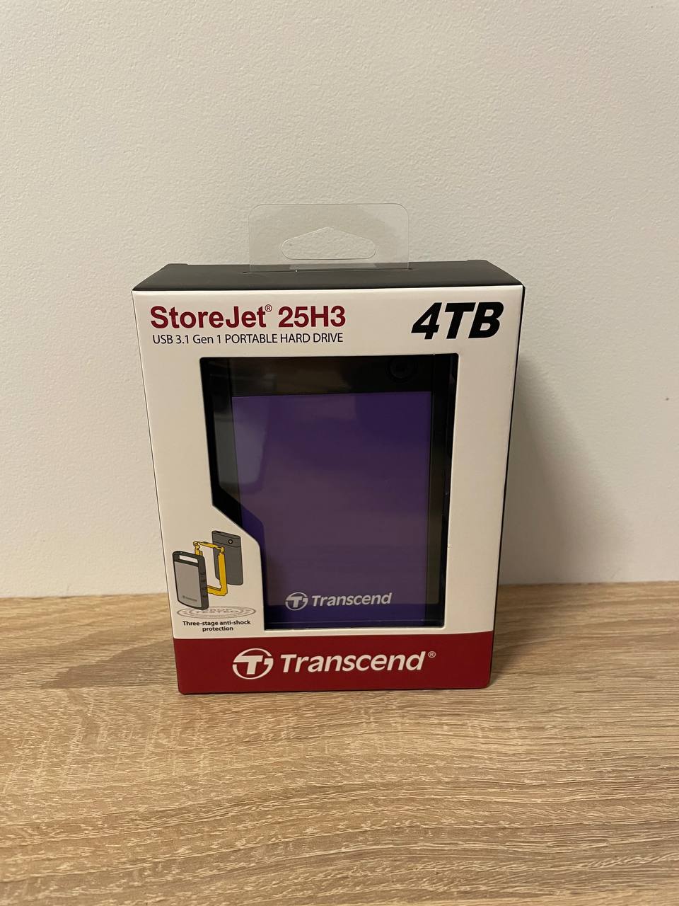 Новый внешний жёсткий диск Transcend StoreJet 25H3, 4 TB, USB 3.1 Gen 1
