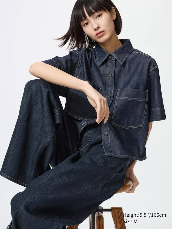 Джинсовая рубашка Uniqlo