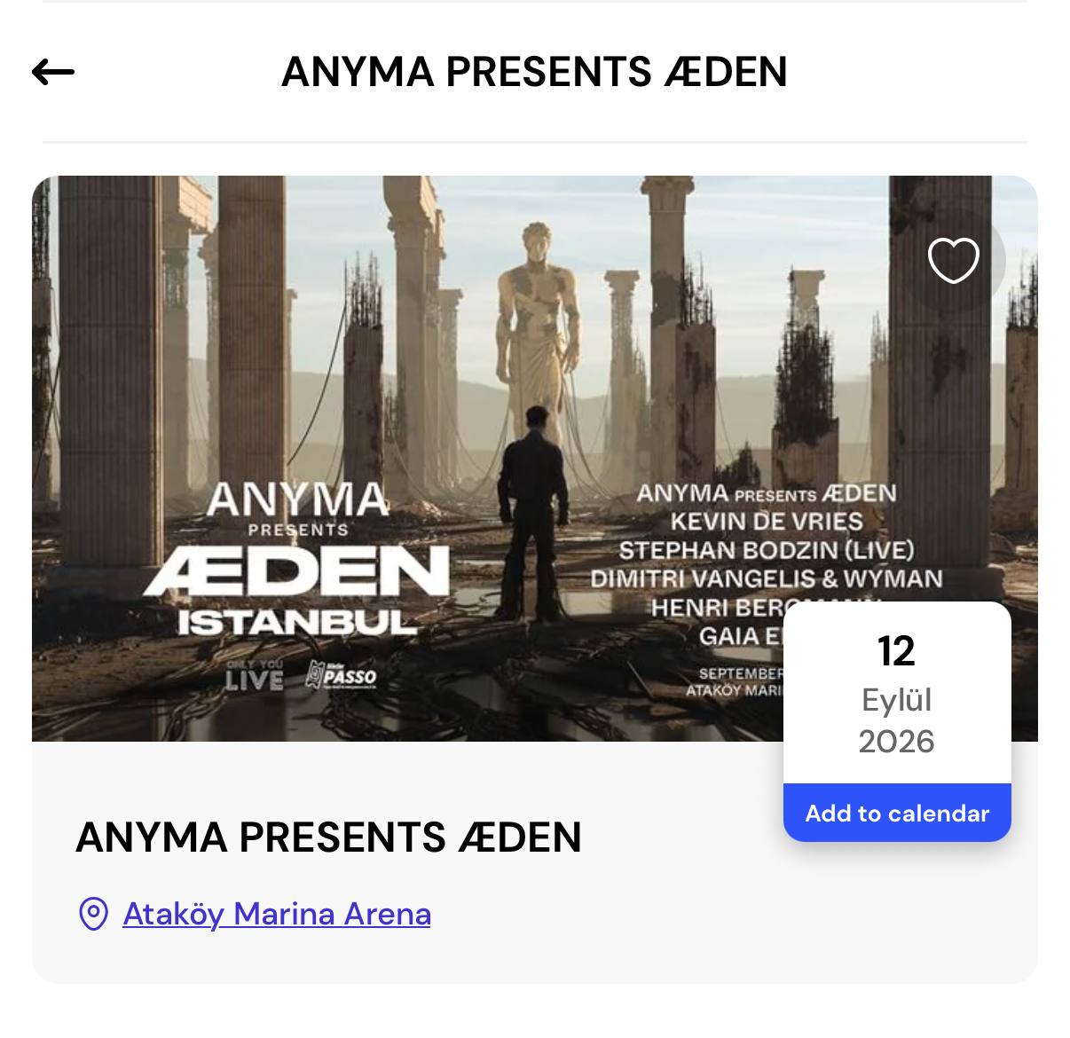 ANYMA ISTANBUL 2026