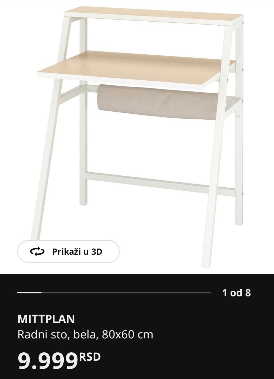 Стол MITTPLAN IKEA, гардероб, этажерки JYSK HALDAGER и RÅSKOG, стул-лестница BEKVÄM