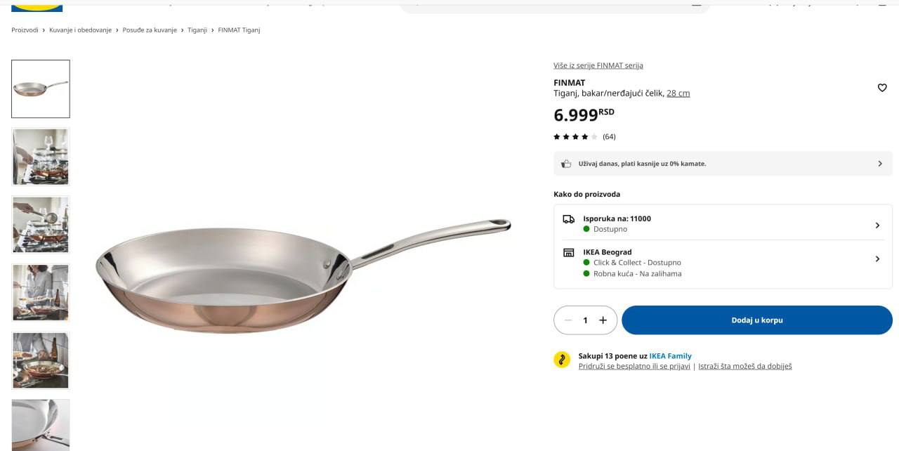 Metalna tiganj IKEA