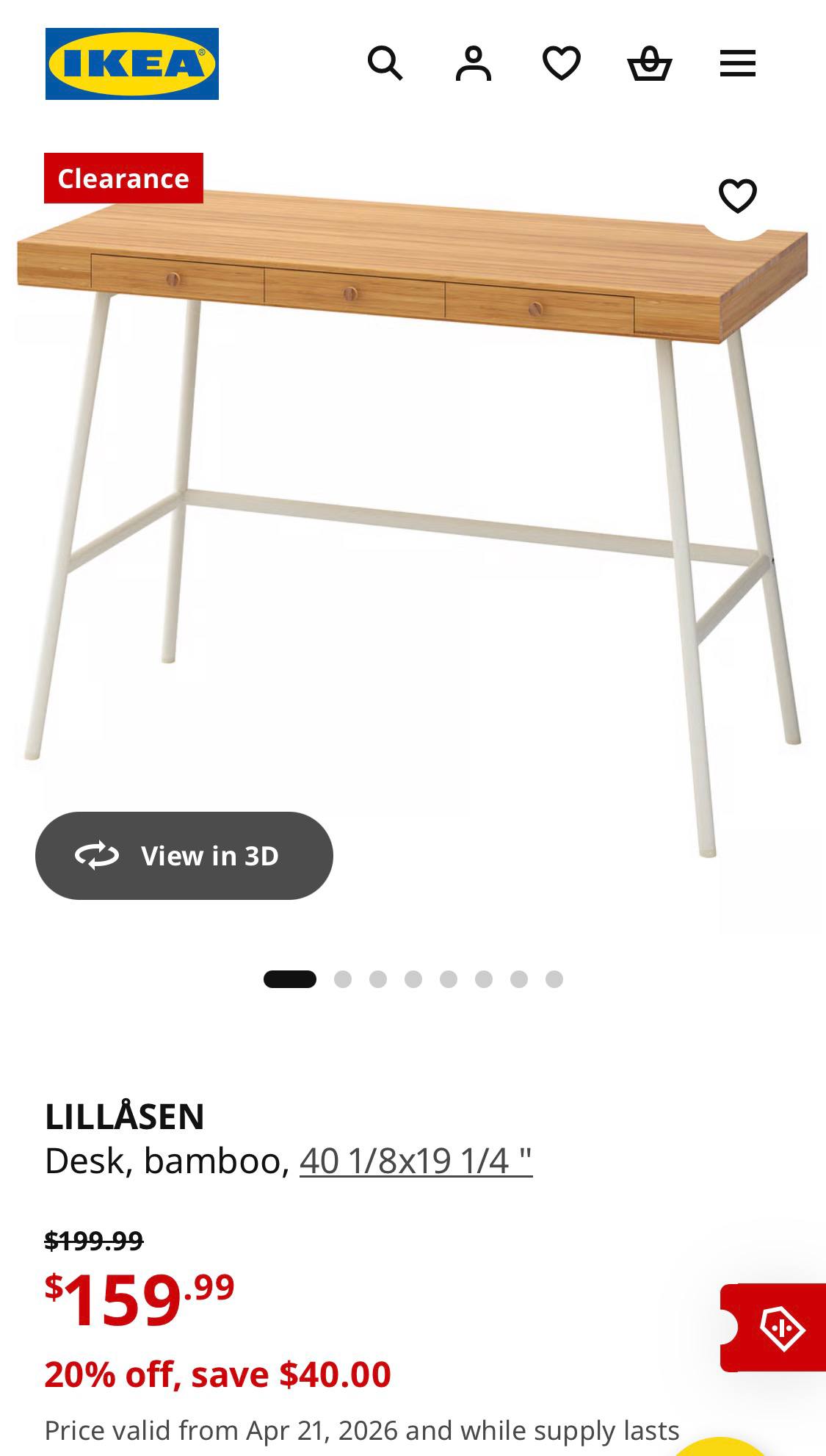 Стол Ikea LİLLASEN , с 3мя ящиками, в хорошем состоянии, параметры на фото