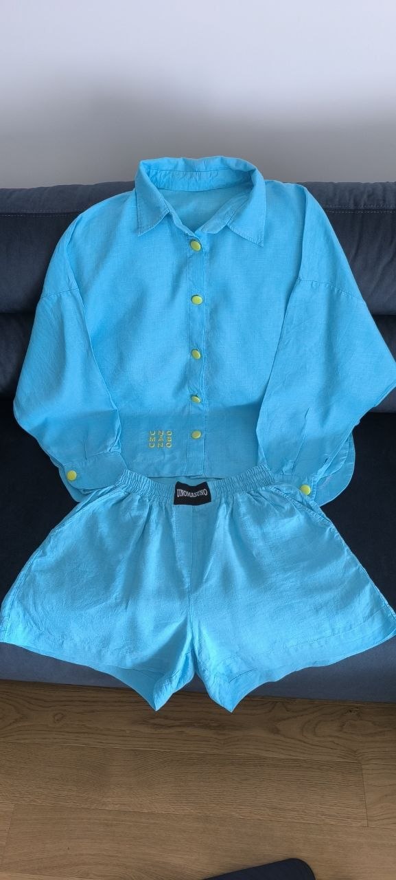 Классный льняной костюм от беларуского бренда Uno Mas Uno. One size (ростом выше 164 см)