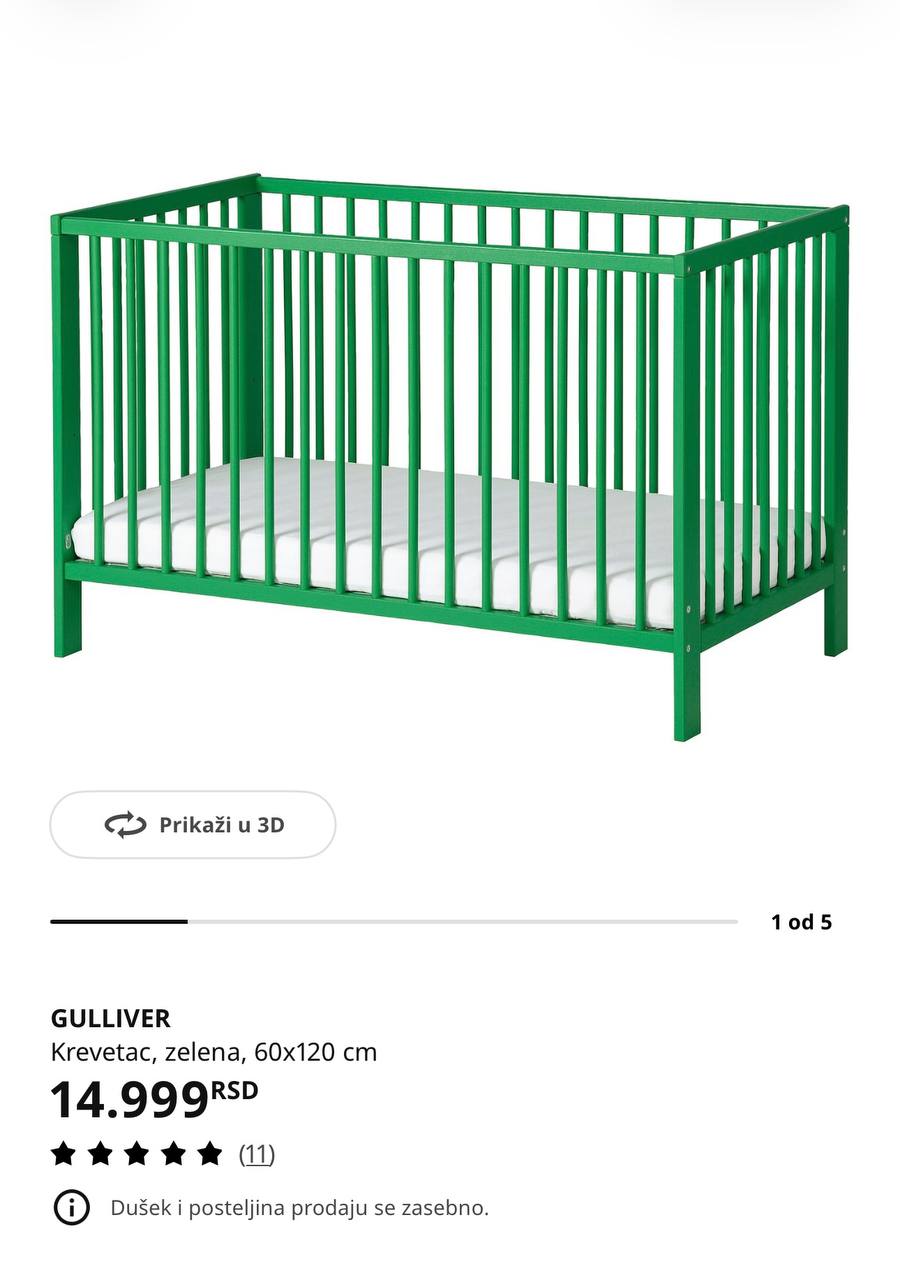 Кроватка Gulliver зеленая