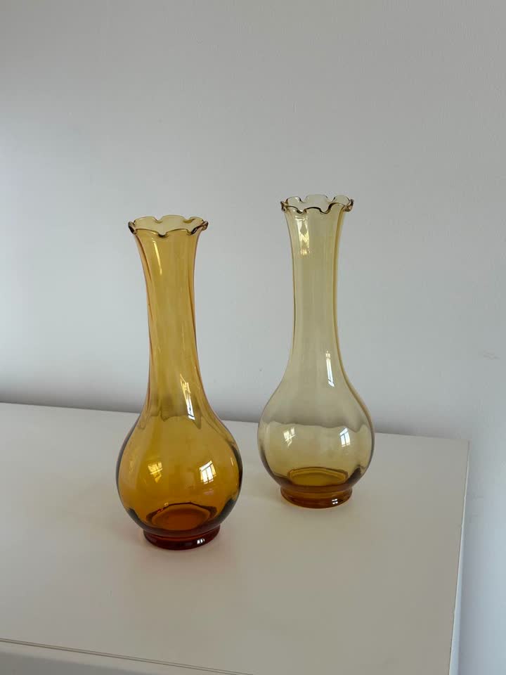 Винтажные вазы Solifeleurvase из янтарного стекла