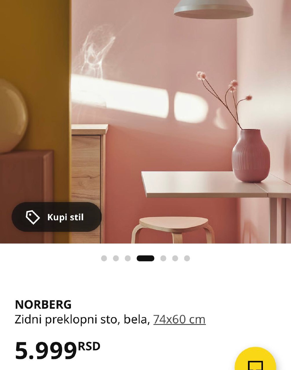 Preklopni zidni stočić Ikea. 74*60 cm