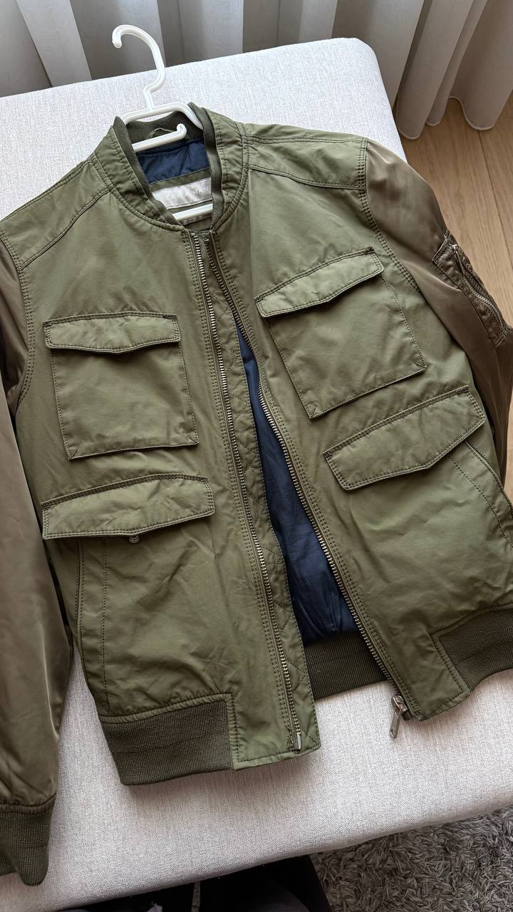 Бомбер Zara Man, зеленый, размер S