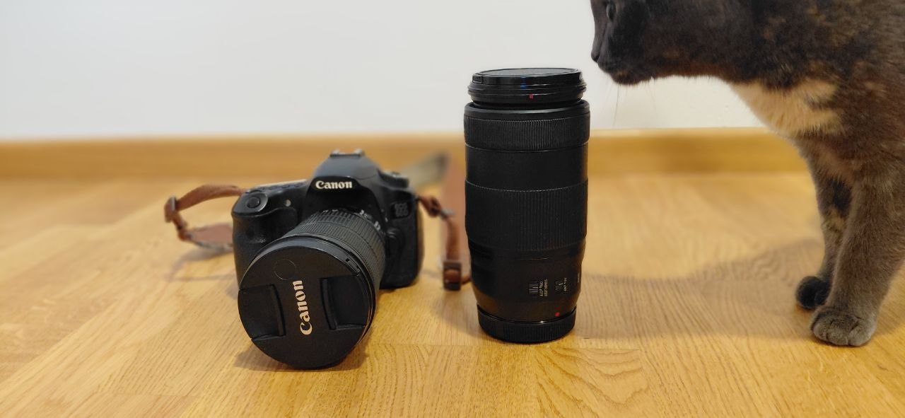 Canon EOS 60D (150€) + Canon EF 24-105mm f/3.5-5.6 IS STM (180€) + Canon EF 70-300mm f/4-5.6