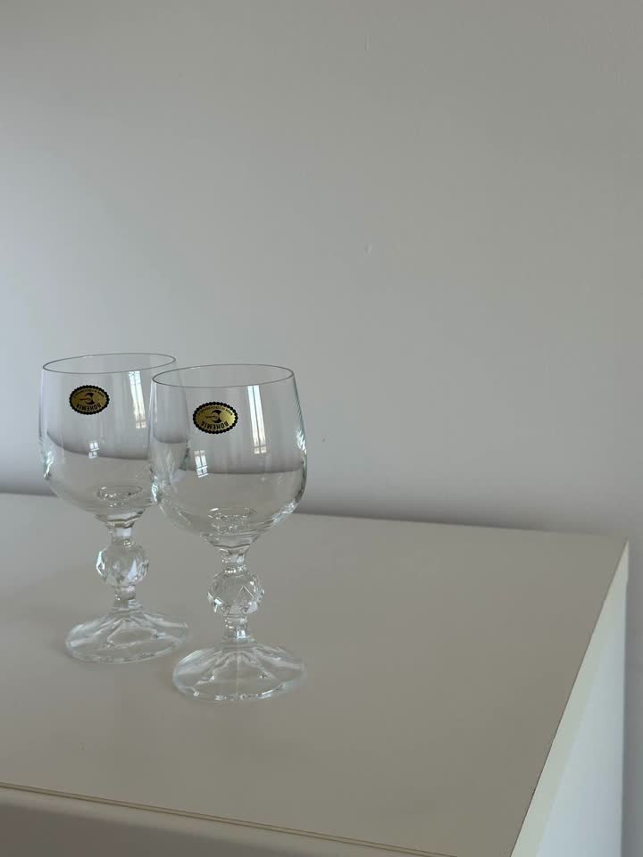 Vintage čaše za vino od bohemskog stakla Bohemia Crystalex