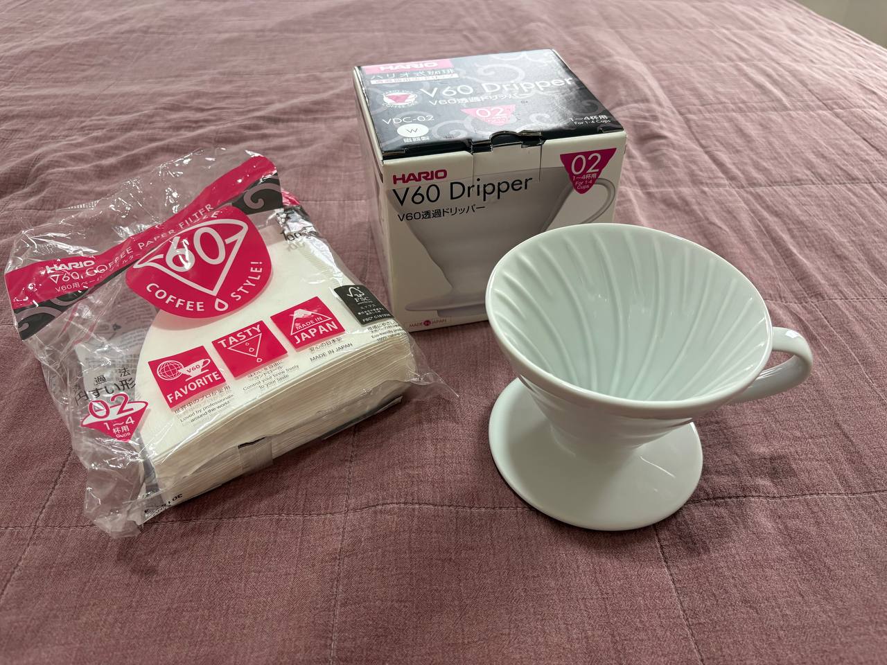 Воронка Hario V60 и набор фильтров 100 шт.