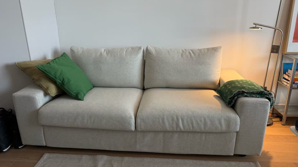 Раскладывающийся двухместный диван ikea vimle, цвет светло-серый